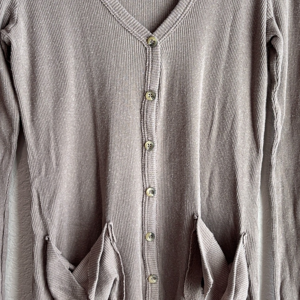Free People Beach Bonita Ribbed Up Long Sleeve Mini Dress Small - Picture 4 of 6